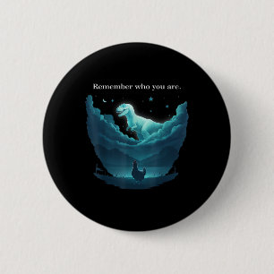 Badge Rond 5 Cm Dino Poule Pour Hommes Femmes Souviens-Toi Qui Tu