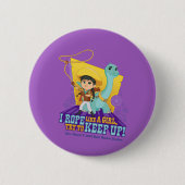 Badge Rond 5 Cm Dino Ranch | Min et Clover (Devant)