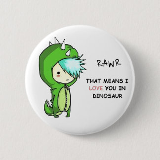 Badge Rond 5 Cm Dino RAwr