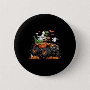 Badge Rond 5 Cm Dino T-Rex Conduisant Un Monster Truck Halloween H