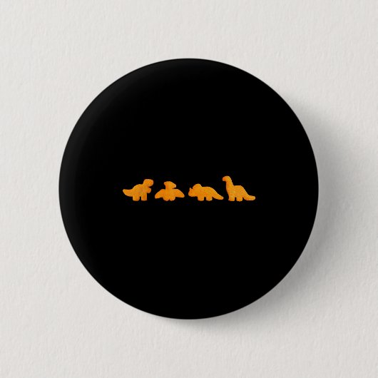 Badge Rond 5 Cm Dinos Chicken Nuggets Pattern _ Funny Realistic Di (Devant)