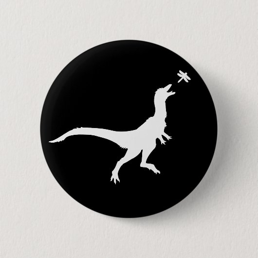 Badge Rond 5 Cm Dinosaur and Dragonfly Button (Devant)