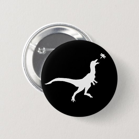 Badge Rond 5 Cm Dinosaur and Dragonfly Button (Devant & derrière)