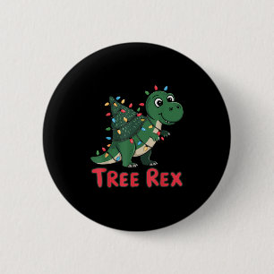 Badge Rond 5 Cm Dinosaur Arbre Rex Noël Hommes Garçons Enfants Enf