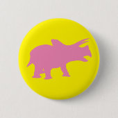 Badge Rond 5 Cm Dinosaur Jaune (Devant)