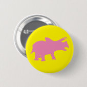 Badge Rond 5 Cm Dinosaur Jaune (Devant & derrière)