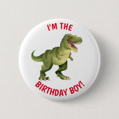Badge Rond 5 Cm Dinosaur T Rex ANNIVERSAIRE (Devant)