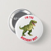 Badge Rond 5 Cm Dinosaur T Rex ANNIVERSAIRE (Devant & derrière)