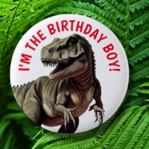 Badge Rond 5 Cm Dinosaur T Rex BOY