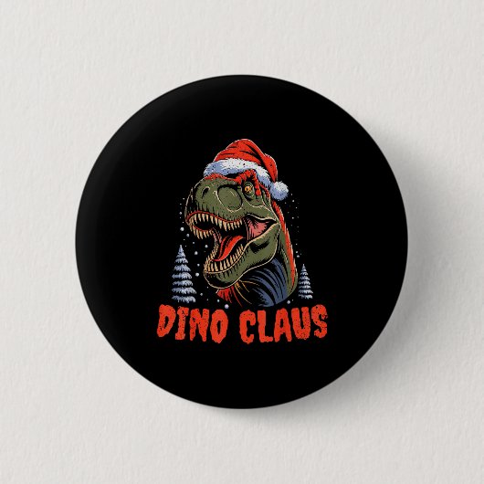 Badge Rond 5 Cm Dinosaur T-rex Christmas Tree Dino Claus Pajamas X (Devant)