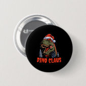 Badge Rond 5 Cm Dinosaur T-rex Christmas Tree Dino Claus Pajamas X (Devant & derrière)