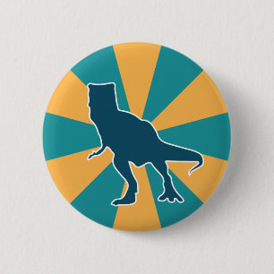 Badge Rond 5 Cm Dinosaur T-rex dessin animé animal jurassique