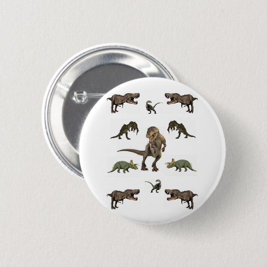 Badge Rond 5 Cm Dinosaure (Devant & derrière)