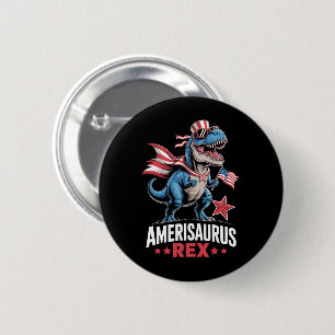 Badge Rond 5 Cm Dinosaure 4 juillet Amerisaurus T Rex Drôle