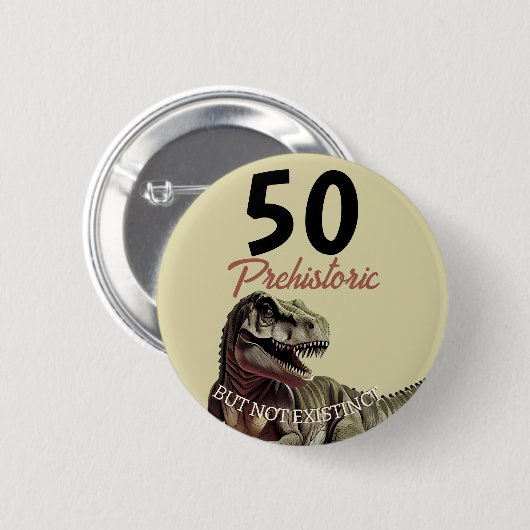 Badge Rond 5 Cm Dinosaure AGÉ T Rex (Devant & derrière)