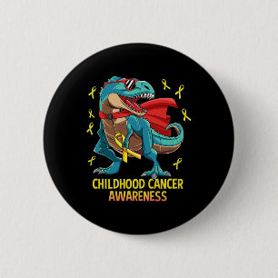Badge Rond 5 Cm Dinosaure amusant T-Rex Enfance Cancer Sensibilisa
