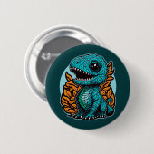 Badge Rond 5 Cm Dinosaure Bébé mignon (Devant & derrière)