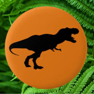 Badge Rond 5 Cm Dinosaure coloré orange