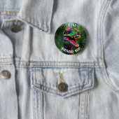 Badge Rond 5 Cm Dinosaure Cool ANNIVERSAIRE garçon (En situation)