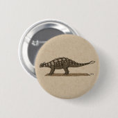 Badge Rond 5 Cm Dinosaure crétacé Ankylosaurus (Devant & derrière)