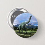 Badge Rond 5 Cm Dinosaure de Brachiosaurus (Devant & derrière)