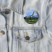 Badge Rond 5 Cm Dinosaure de Brachiosaurus (En situation)