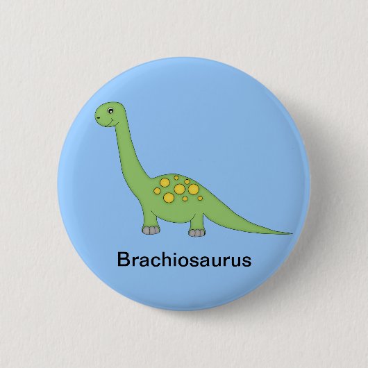 Badge Rond 5 Cm Dinosaure de Brachiosaurus (Devant)