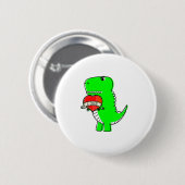 Badge Rond 5 Cm Dinosaure de la Journée des Véntines (Devant & derrière)
