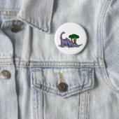 Badge Rond 5 Cm Dinosaure de mère et de bébé (En situation)