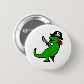 Badge Rond 5 Cm Dinosaure de pirate (Devant & derrière)