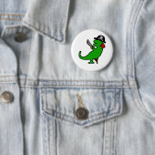 Badge Rond 5 Cm Dinosaure de pirate (En situation)