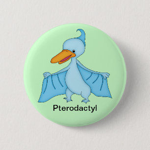 Badge Rond 5 Cm Dinosaure de ptérodactyle