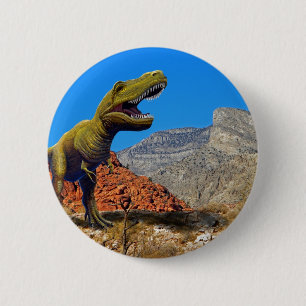 Badge Rond 5 Cm Dinosaure de Rajasarus