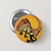 Badge Rond 5 Cm Dinosaure de Raptor de Velociraptor par Marco D (Devant & derrière)
