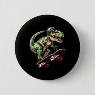Badge Rond 5 Cm Dinosaure drôle T Rex sur skateboard skateboard K