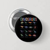 Badge Rond 5 Cm Dinosaure Éducation Tricératops Stegosaurus Trex (Devant & derrière)