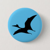 Badge Rond 5 Cm Dinosaure Jurassique Bleu (Devant)