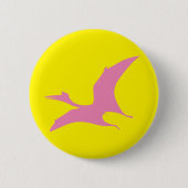 Badge Rond 5 Cm Dinosaure jurassique Jaune (Devant)