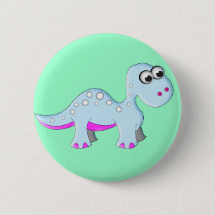 Badge Rond 5 Cm Dinosaure mignon de bande dessinée