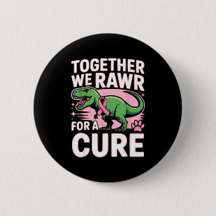 Badge Rond 5 Cm Dinosaure paléontologue sensibilisation au cancer