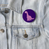 Badge Rond 5 Cm Dinosaure pourpre de brontosaure (En situation)