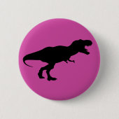 Badge Rond 5 Cm Dinosaure rose (Devant)
