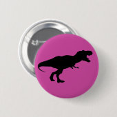 Badge Rond 5 Cm Dinosaure rose (Devant & derrière)
