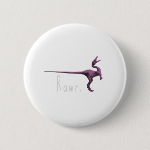 Badge Rond 5 Cm Dinosaure rose de Rawr