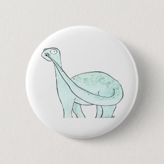Badge Rond 5 Cm Dinosaure sélectionnant son nez