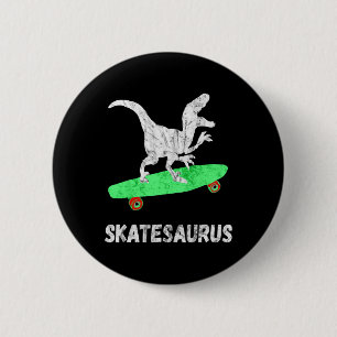 Badge Rond 5 Cm Dinosaure skateboard skate faisant du skate T-rex 