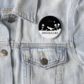 Badge Rond 5 Cm Dinosaure Sous Les Étoiles (En situation)