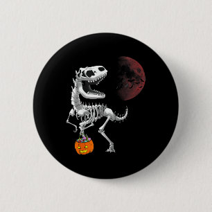 Badge Rond 5 Cm Dinosaure squelette T Rex Halloween garçons enfant