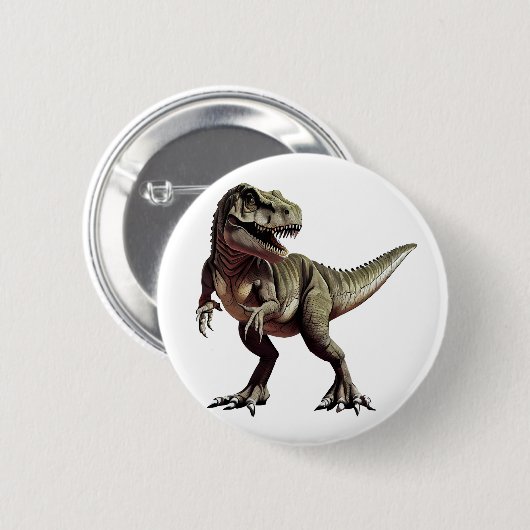 Badge Rond 5 Cm Dinosaure T Rex (Devant & derrière)