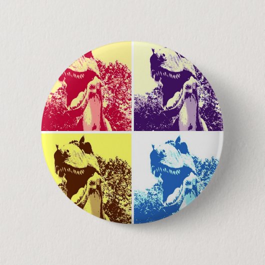 Badge Rond 5 Cm Dinosaure T-Rex (Devant)